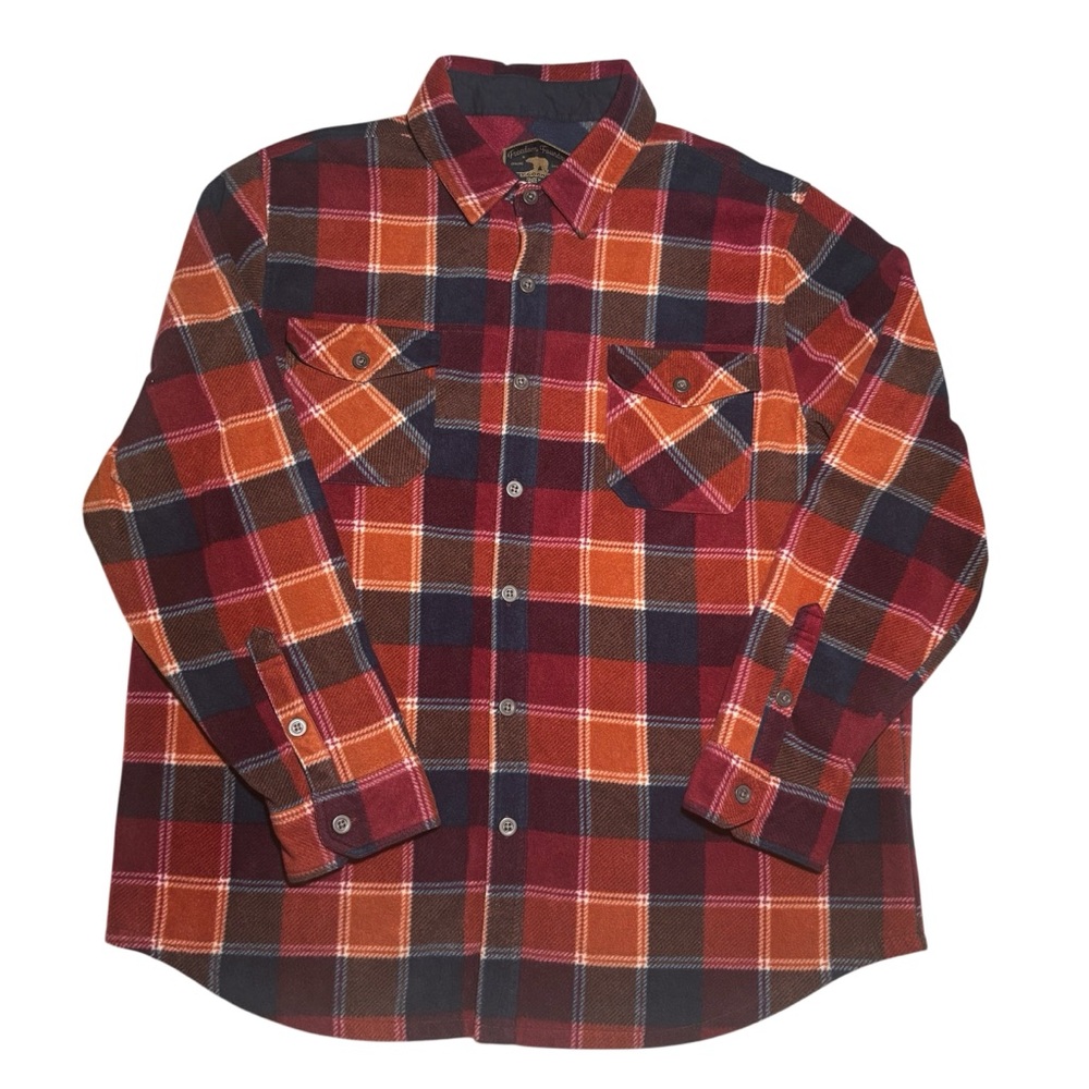 Freedom Foundry Men’s XXL Fleece Lined Plaid Flannel Button Shirt Red Blue